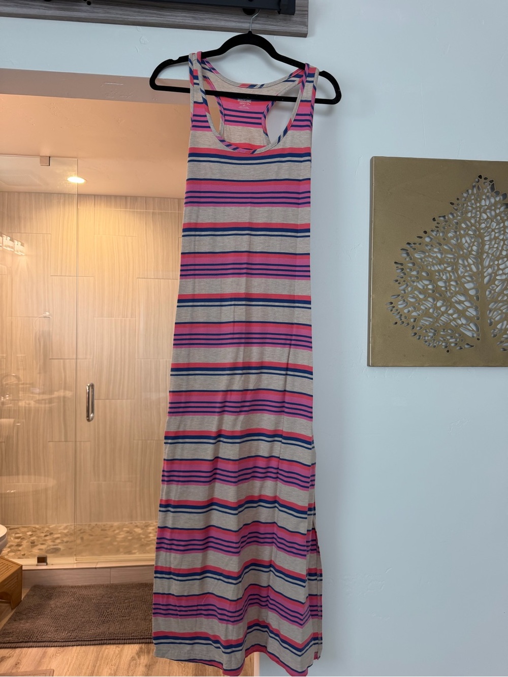 Mossimo Supply Co. Striped Racerback Maxi Dress in Pink, Purple, Gray